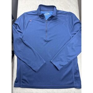 Rhône Men's 1/4 Zip Pullover Large Golf Sweater Navy Blue Nylon & Elastane NICE